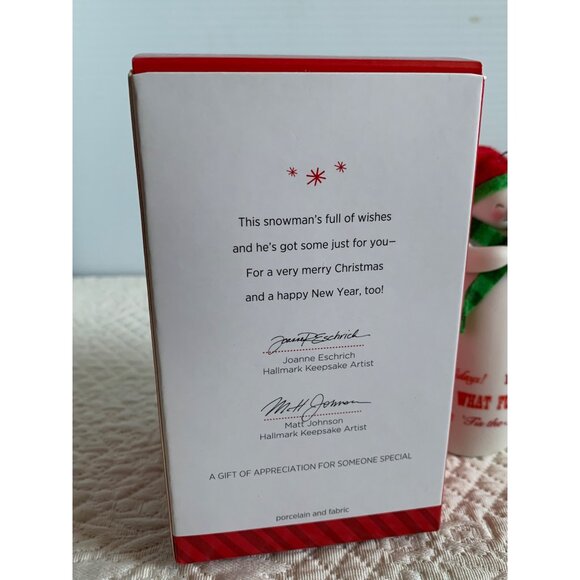 Hallmark Merry Wishes Snowman Ornament 2014 with box - Picture 10 of 14